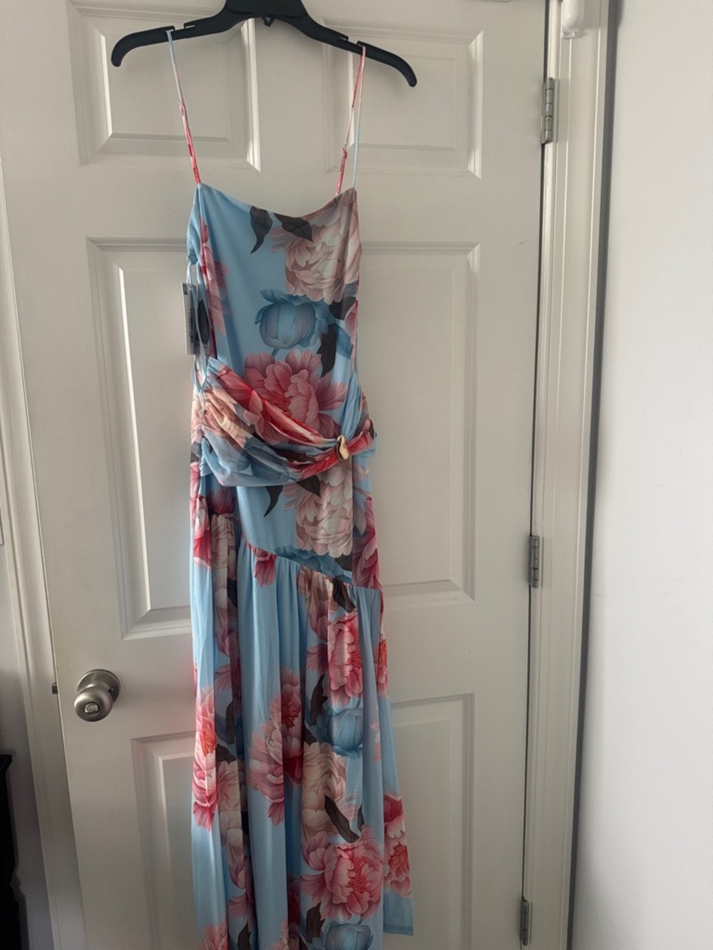 Sky Blue Floral Maxi Dress